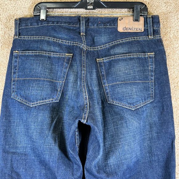DENIZEN from LEVI’S Relaxed Straight Leg Dark Blue Mens Jeans Size 34x30 Cotton - Picture 8 of 10